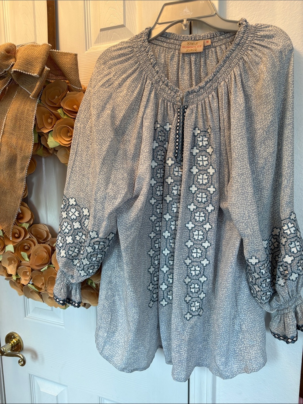 Rungolee Silk Boho Blouse Top